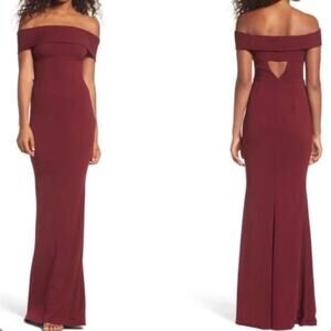KATIE MAY Legacy Crepe Burgundy Mermaid Gown M